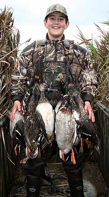 Alec Nogara loaded with ducks